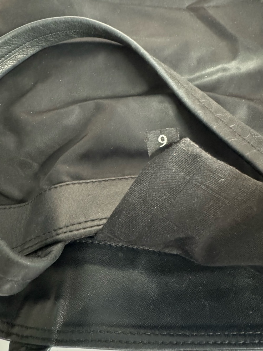 #284 Furla Black Nylon & Leather Shoulder Tote Bag - Picture 13 of 17